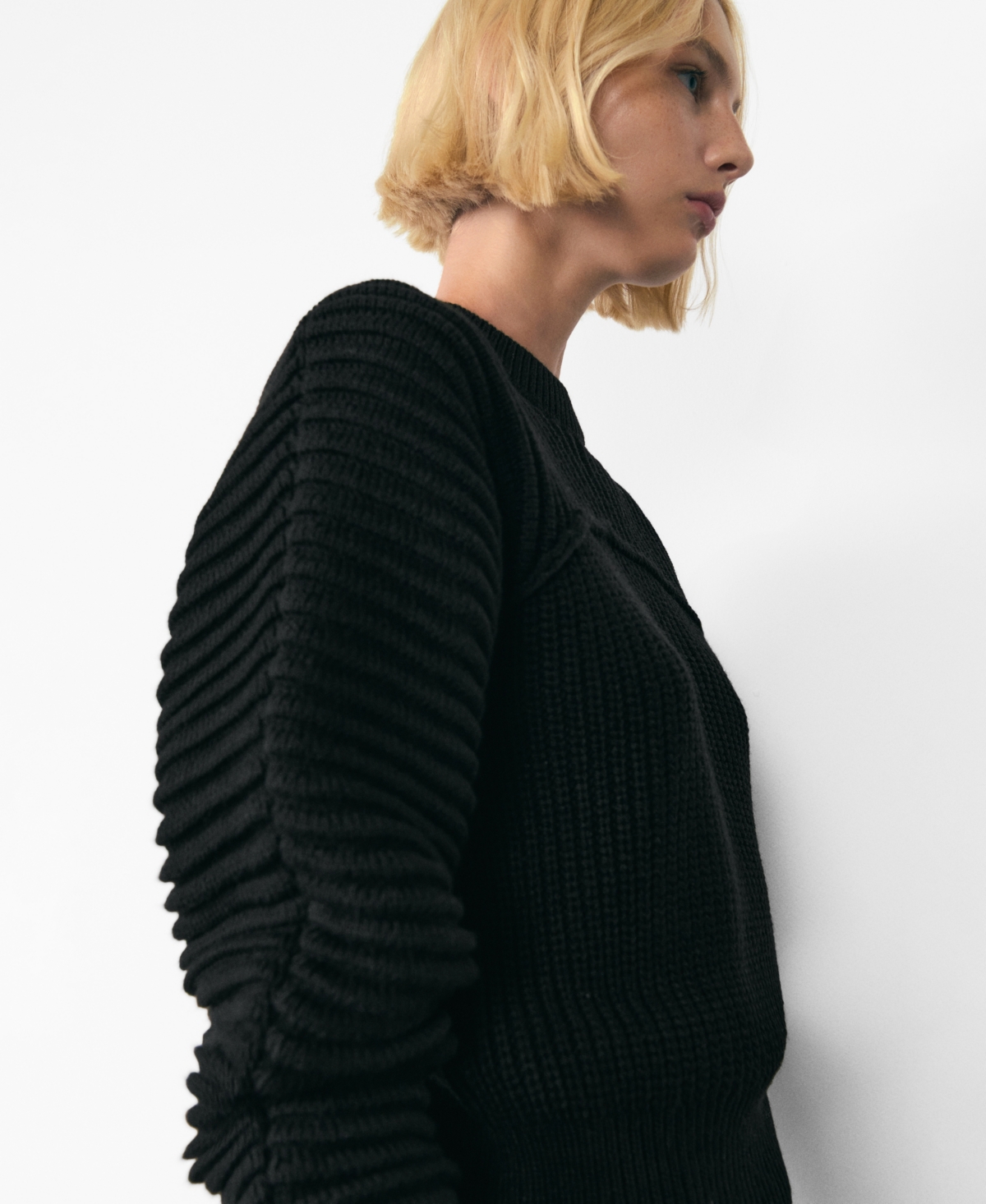 Mango Women's Puff-Sleeve Knitted Sweater