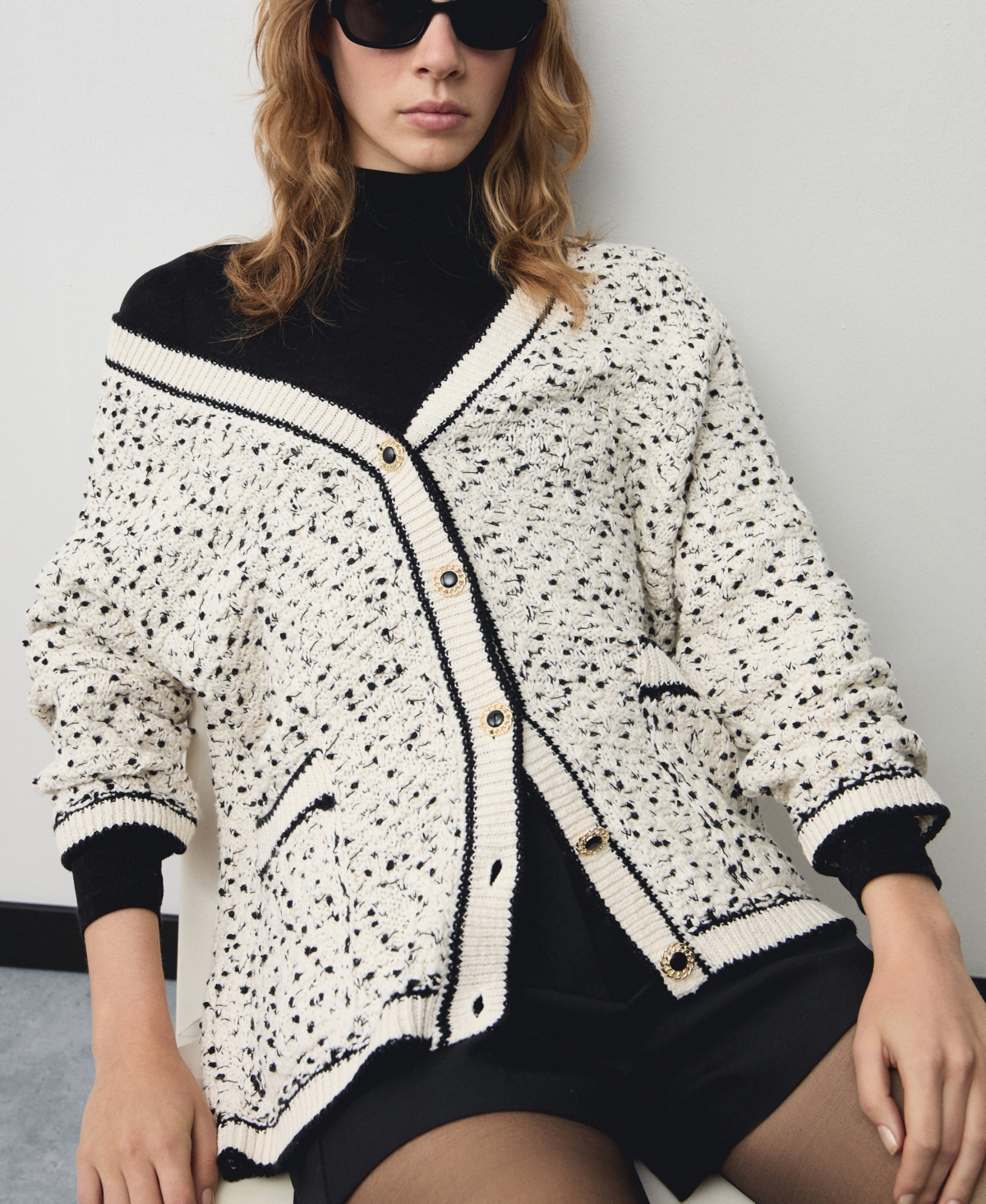 Mango Women's Flecked Oversize Cardigan