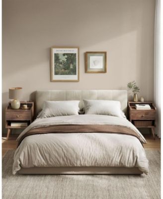 Set of 2 Nightstands with Hidden Drawers for Bedroom Storage and Bedside Use