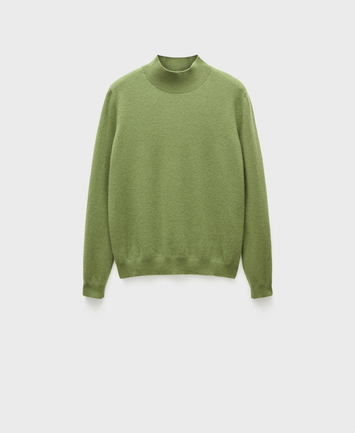 Mango 100% Cashmere Sweater With Perkins Neck In Green