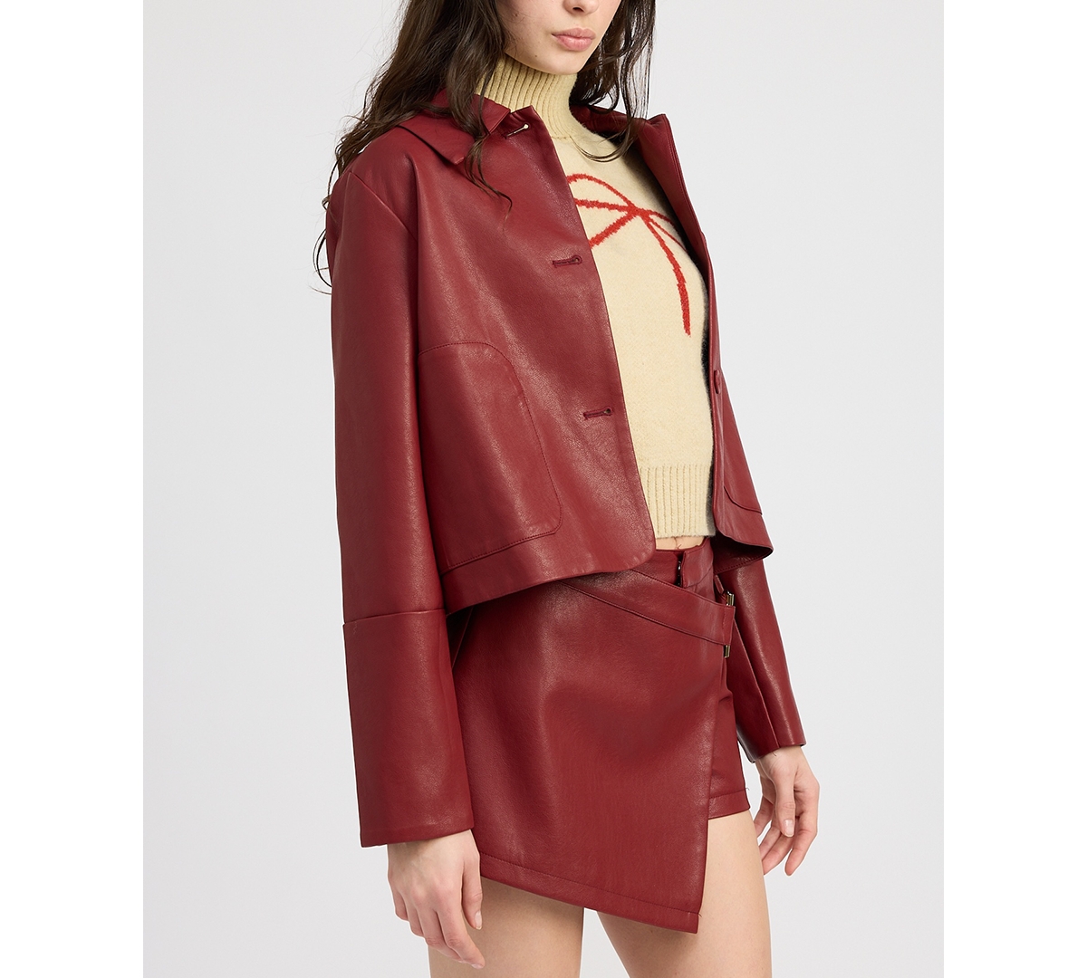 EN SAISON WOMEN'S CAMPBELL FAUX-LEATHER SHACKET 