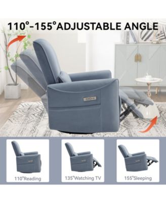 Massage Recliner - 360° Swivel & Heat Rocking Chair