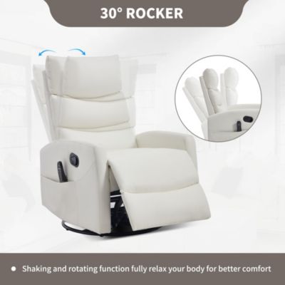Massage Recliner - 360° Swivel & Heat Rocking Chair