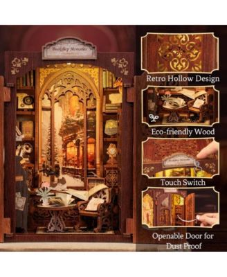 Book Nook Kit - DIY Miniature House Kit for Adults, Teens and Beginners, Dollhouse Booknook Tiny House Library Model Build Bookshelf Decor, Gifts for Family, Friends (Bookshop Memories