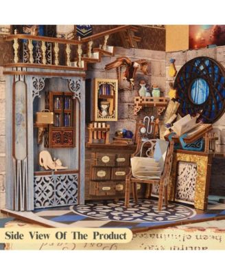 DIY Book Nook Kit DIY Dollhouse Miniature House Booknook Bookshelf Insert Decor Bookends Model Build-Creativity Gift Kit (Nebula Common Room