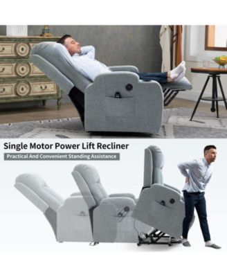 Up to 350 LBS Power Lift Recliner Chair, with Massage and Heating, USB, Cup Holders