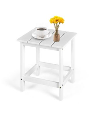 15 Inch Patio Square Wooden Slat End Side Table for Garden