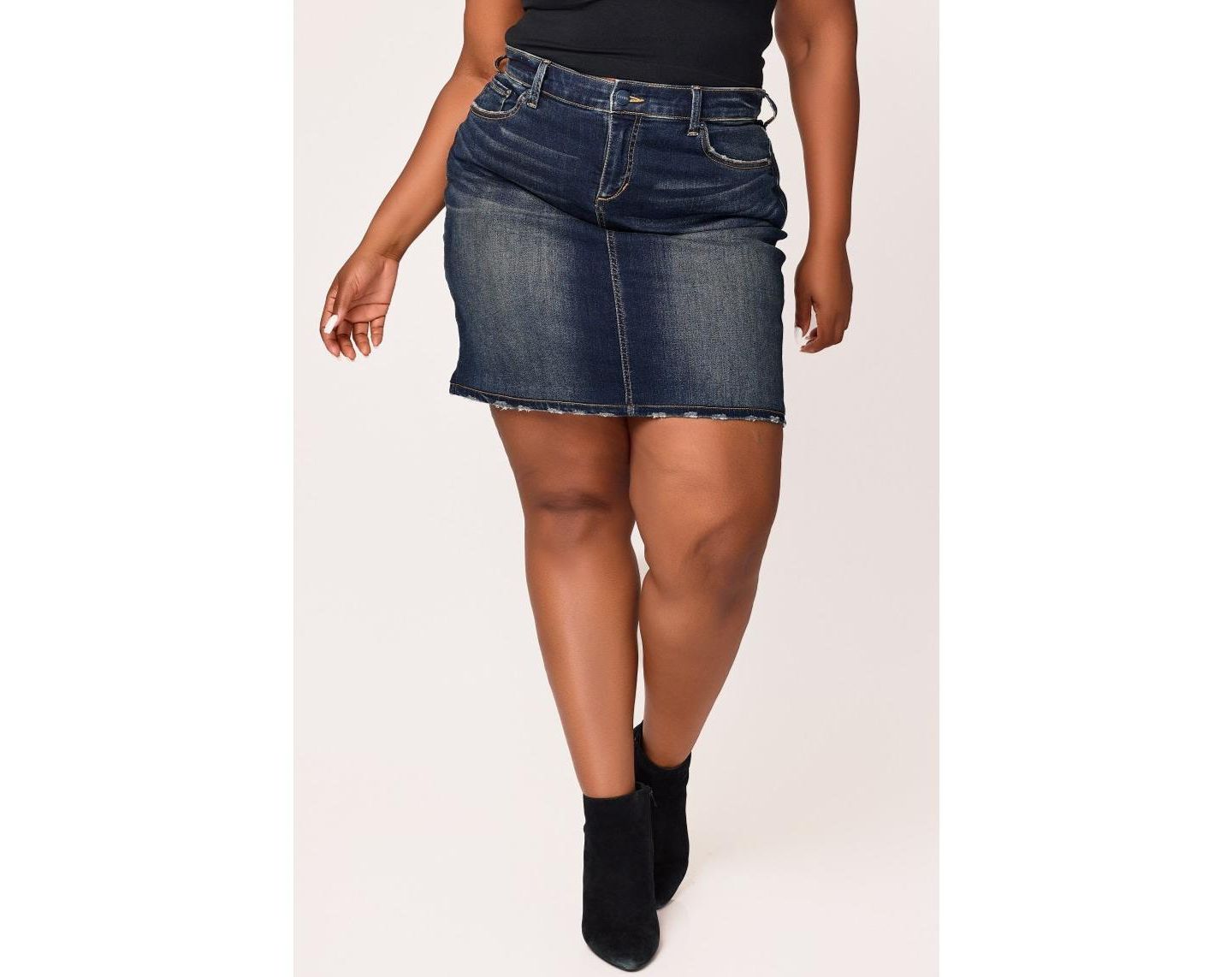 Женская юбка SLINK Jeans Plus Size Denim Skirt, цвет: Roselyn — фото 1