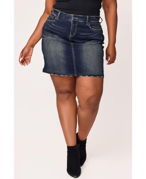 Женская юбка SLINK Jeans Plus Size Denim Skirt, цвет: Roselyn