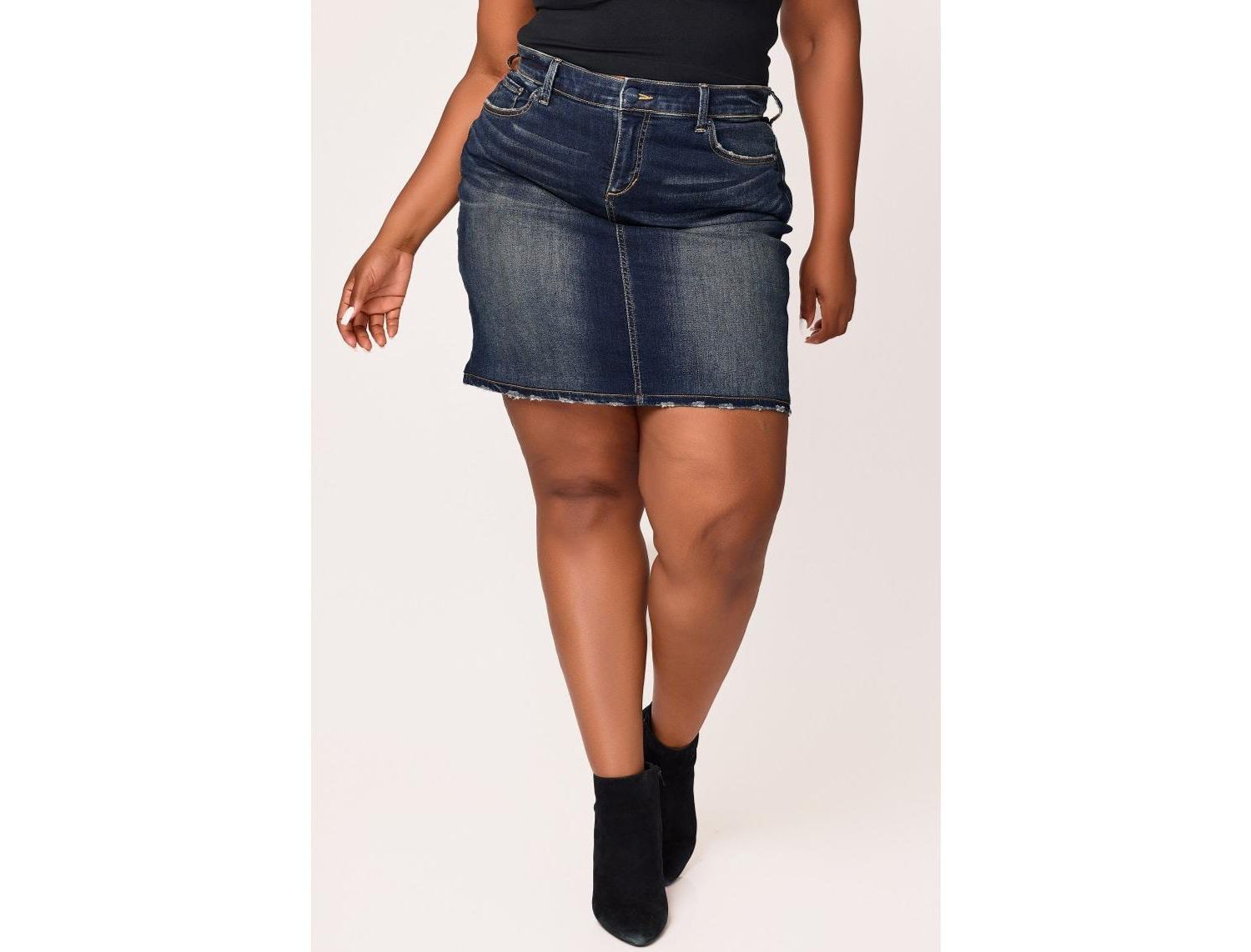 Plus Size Denim Skirt
