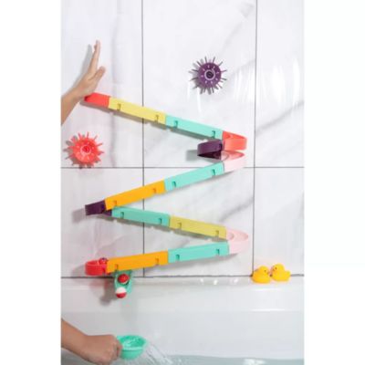 Toddler Interactive Bathtub Slide Set with Rubber Ducks and Ball – Bath Toys, Puzzle Slide Bath Toy for Kids, Fun Water Slide Bath Toy