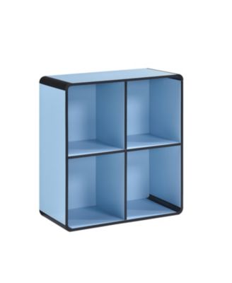 Dothan Wood 4-Cubed Open Bookcase - Storage Shelf Organizer Bookshelf