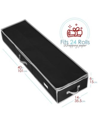 Wrapping Paper Storage Container - Christmas Storage Bag with Interior Pockets - Gift Wrapping Organizer Storage Fits Up to 22 Rolls of 40" - Tear Proof  Wrapping Paper Organizer