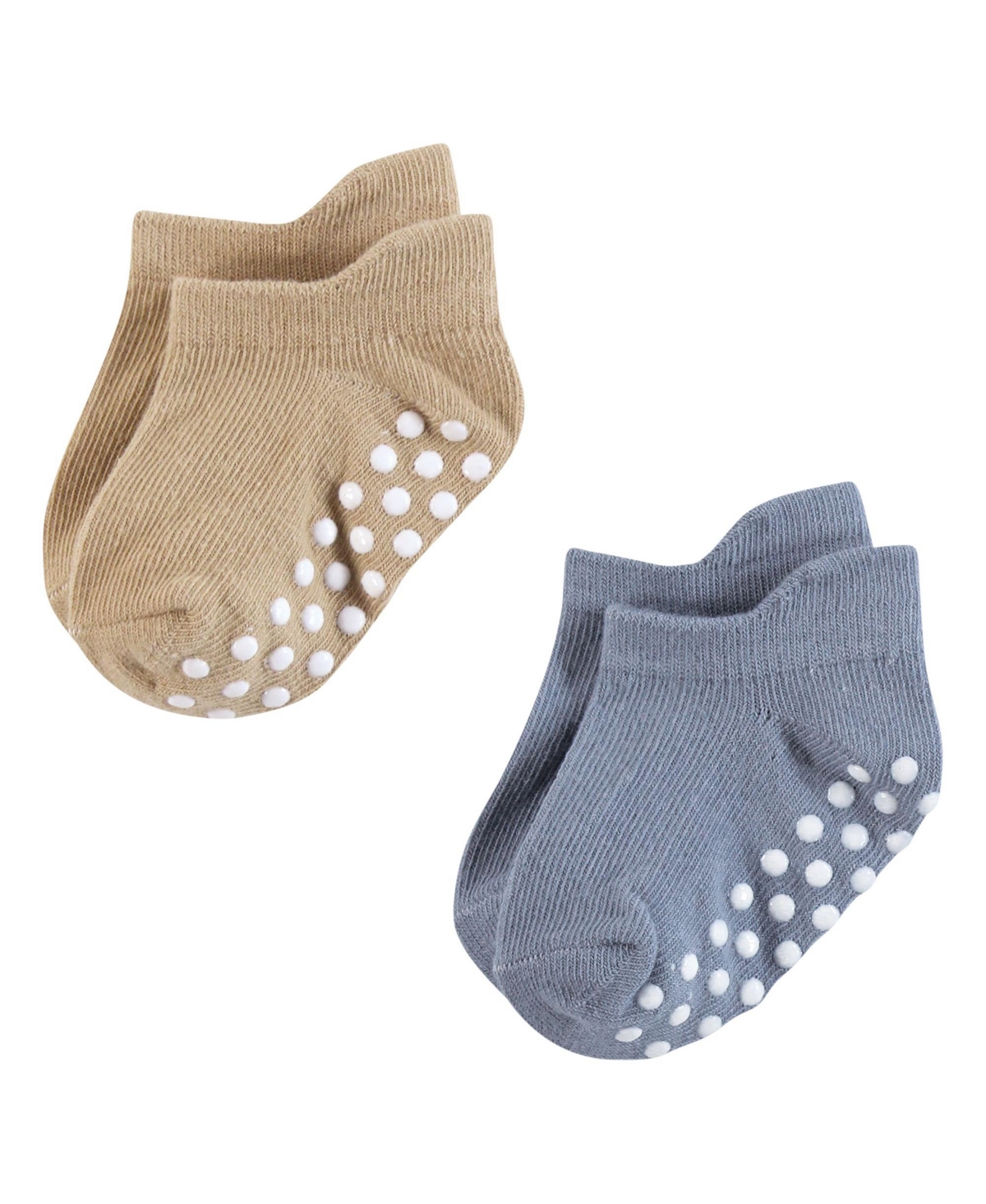 Hudson Baby Baby Boys Hudson Unisex Non-Skid No-Show Socks, 12-24 Months - Navy neutrals