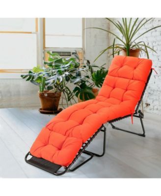 Outdoor Lounge Chaise Cushion with String Ties for Garden Poolside