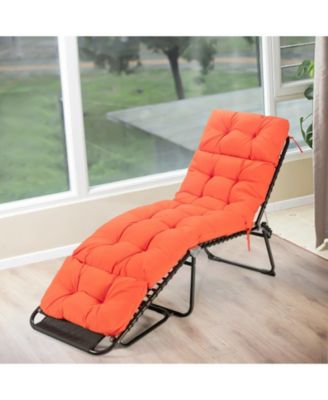 Outdoor Lounge Chaise Cushion with String Ties for Garden Poolside