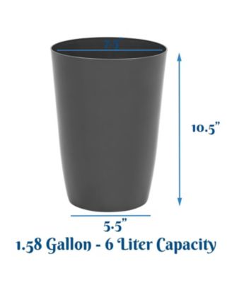 Small Trash Can with Open Top for Compact and Tight Spaces, 1.58-Gallon Capacity