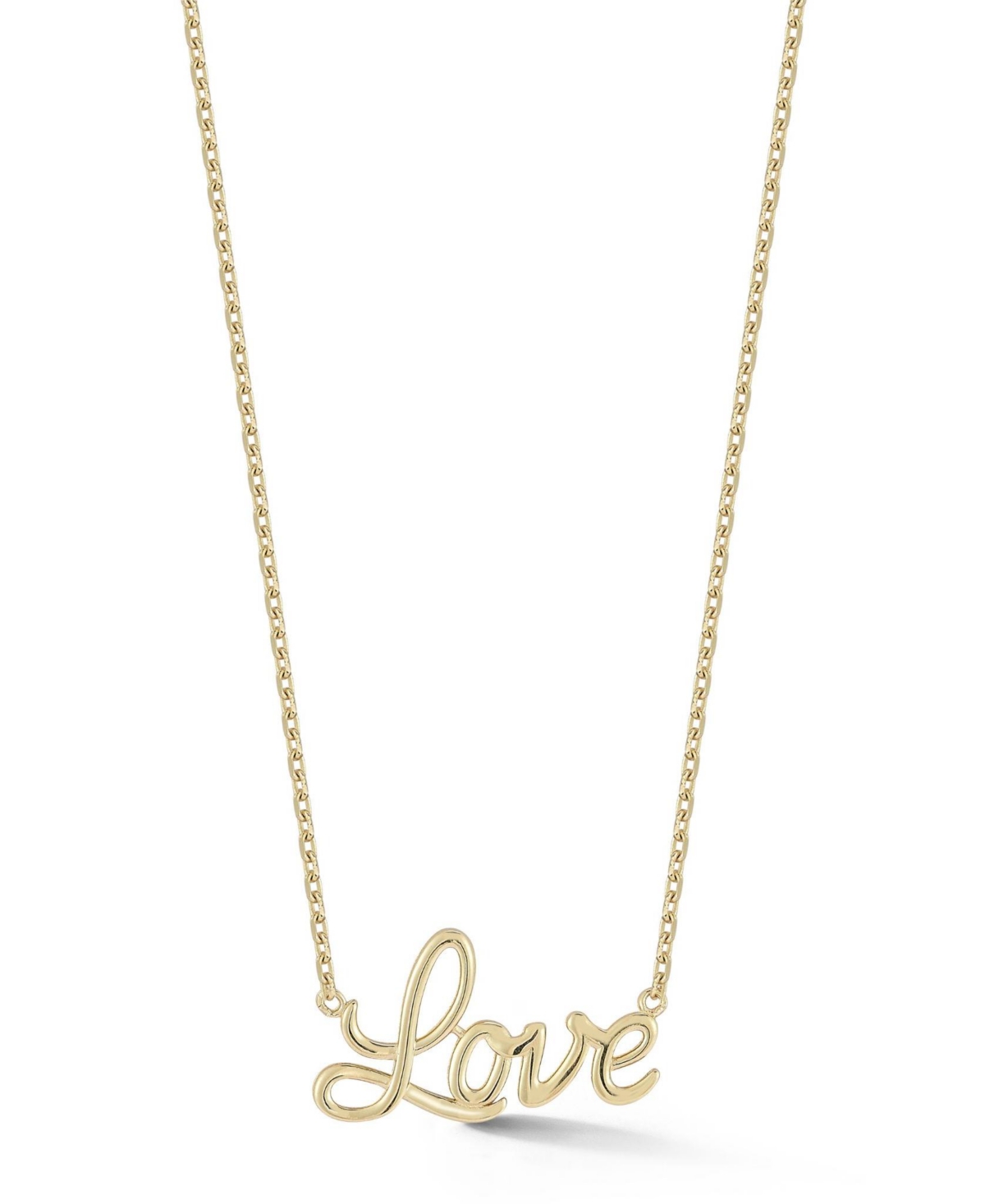 14K Gold Script Love Pendant Necklace - 14k gold
