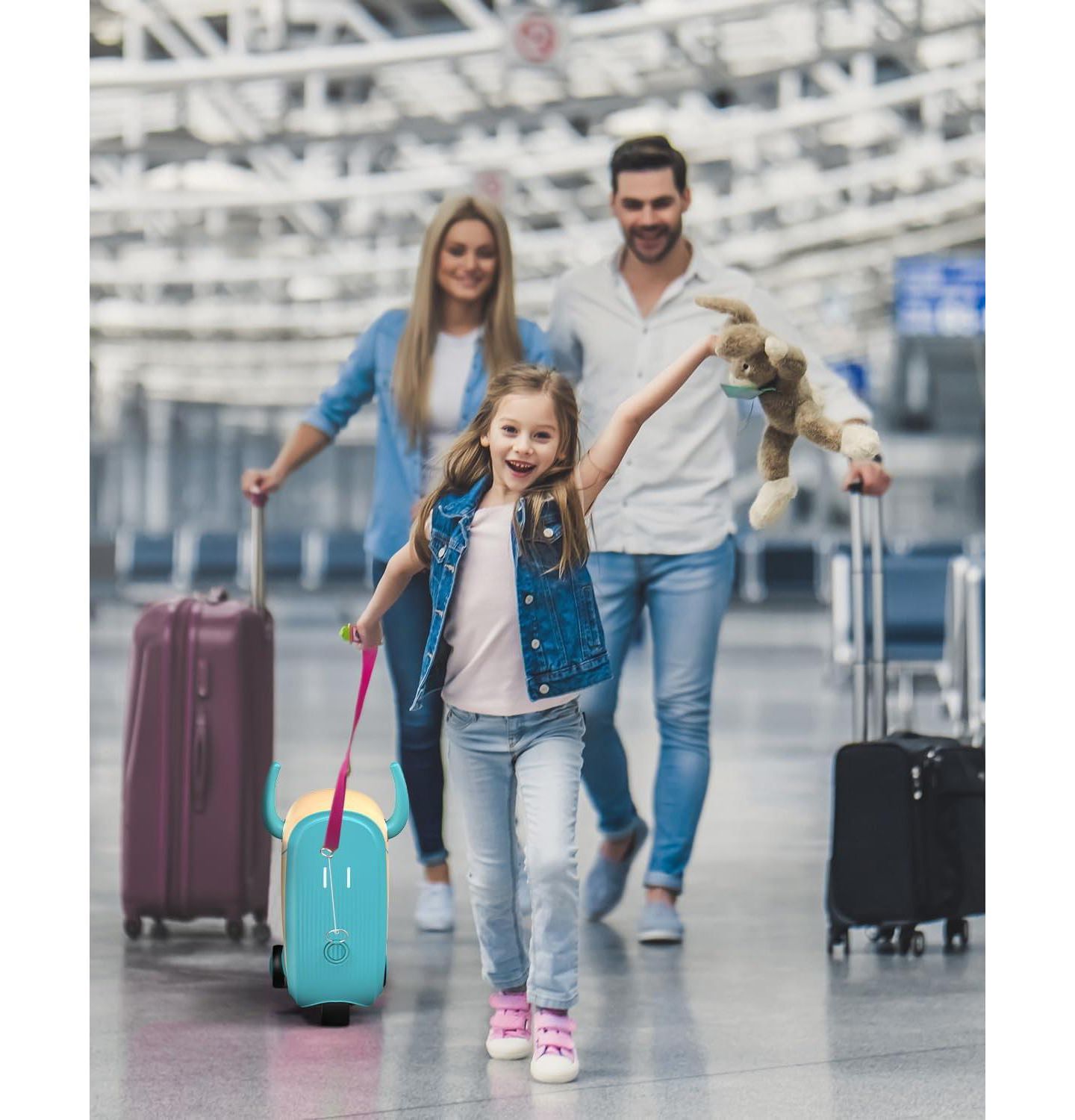 Детская игрушка Gyroor GNU 40W Electric Trolley Suitcase Inspired Electric Ride-On Luggage for Kids, A Fun & Practical Travel Buddy Ages 3-6-up to 5 Miles 5MPH, цвет: Синий — фото 3