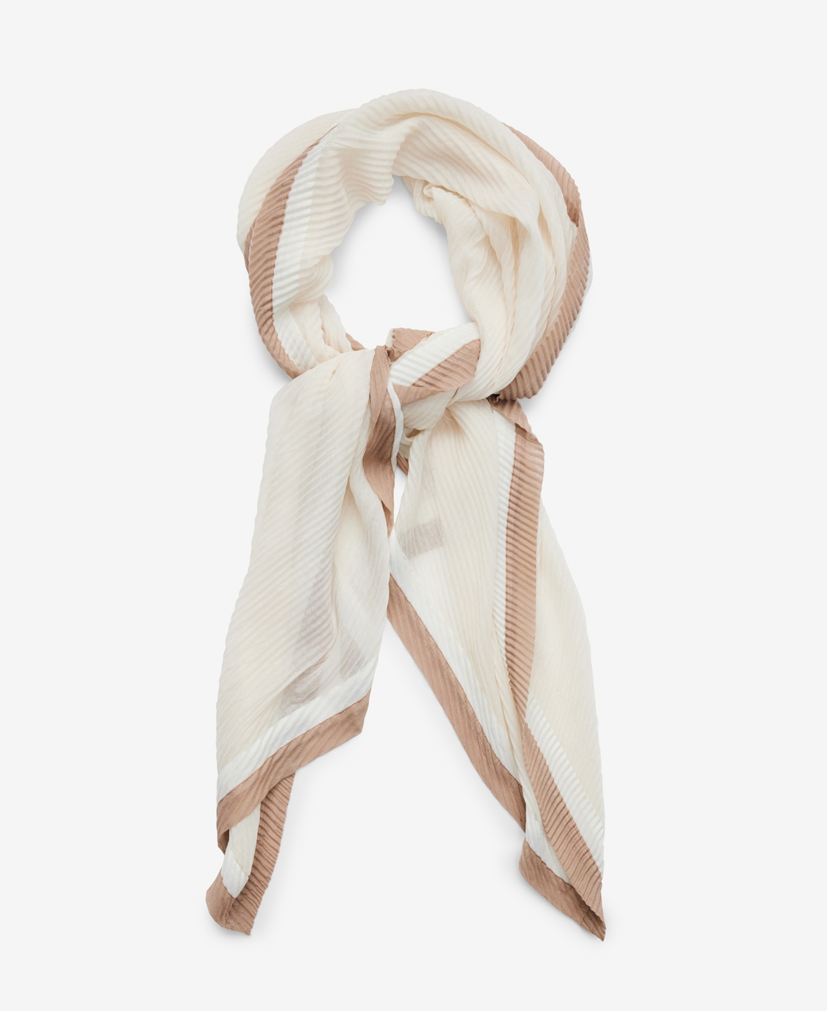 Steve Madden Color Block Pleated Oblong Scarf In Camel