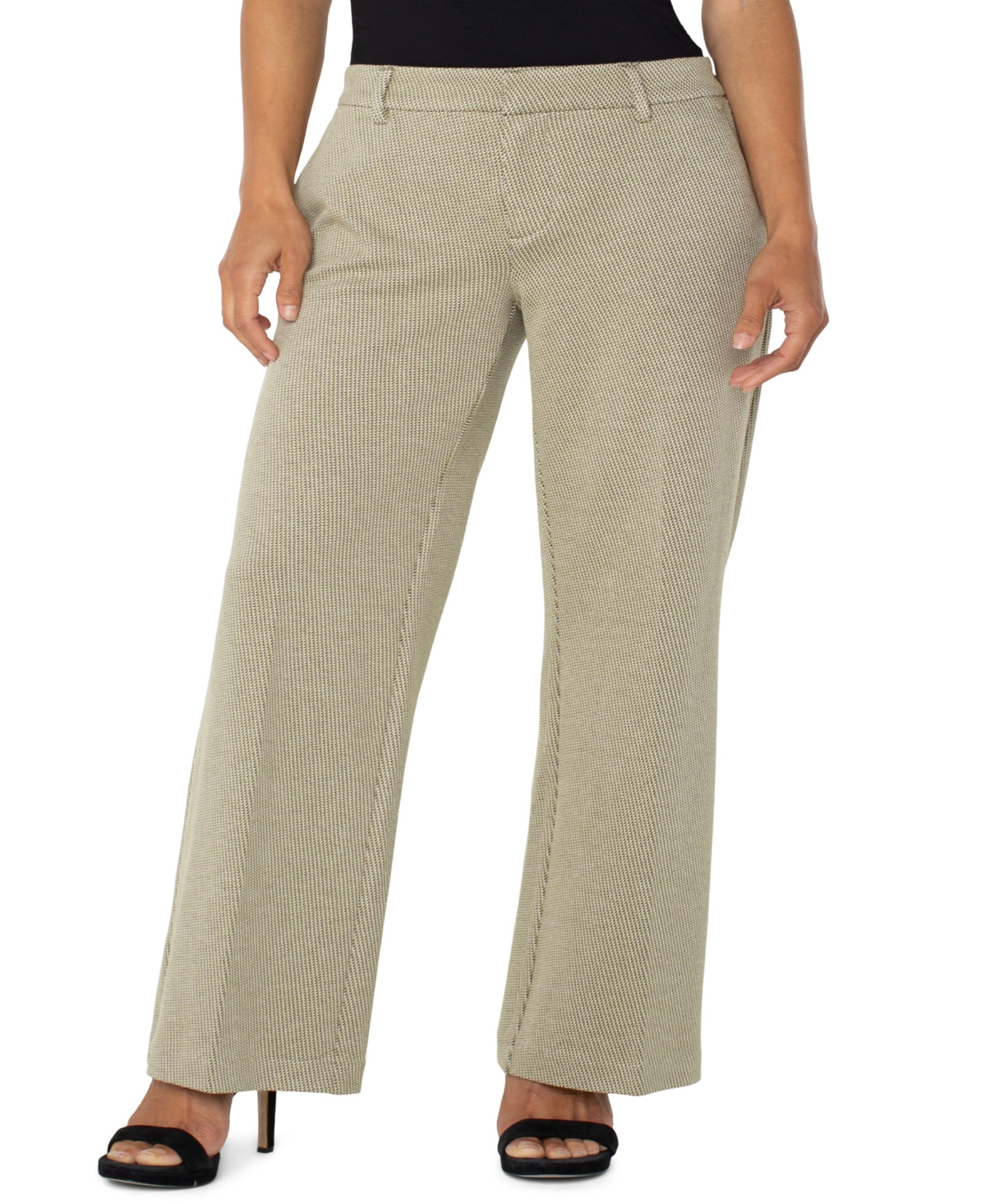 Liverpool Los Angeles Kelsey Wide Leg Knit Pants In Gray