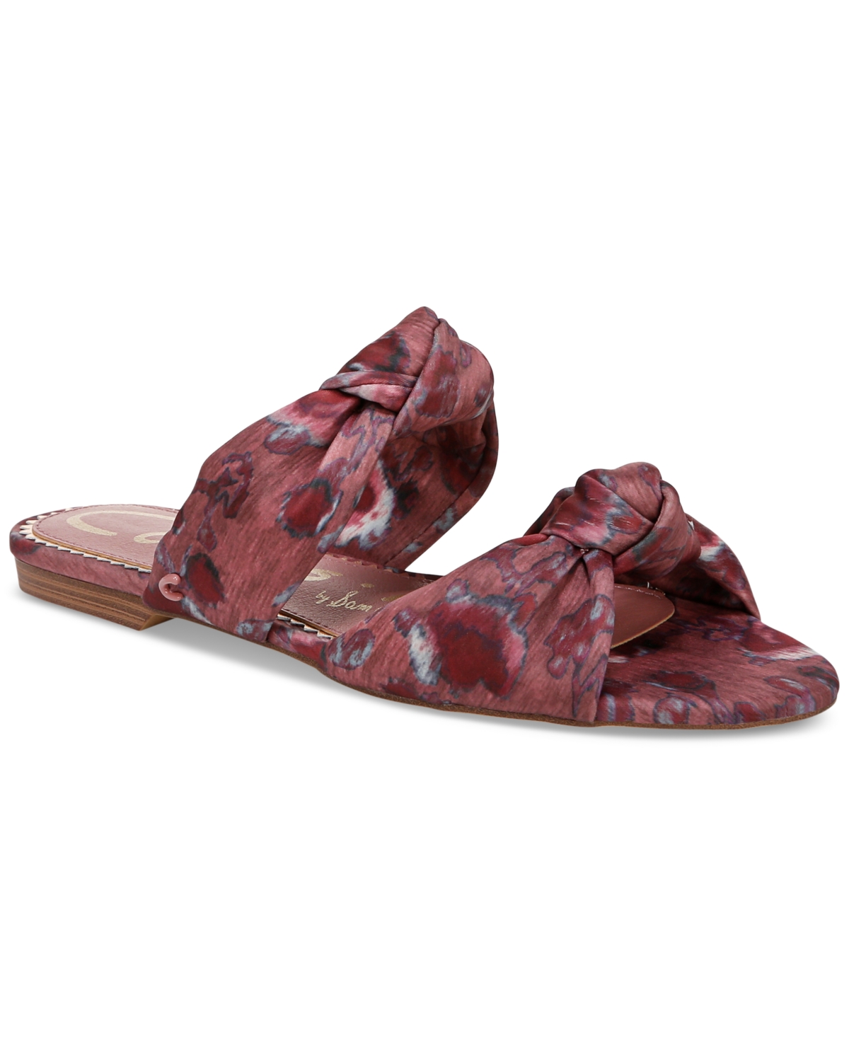 Circus Ny By Sam Edelman Marissa Knotted Flat Slide Sandals In Berry Blush Multi