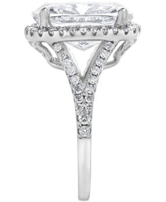 Certified Lab Grown Diamond Cushion Halo Engagement Ring (7-1/2 ct. t.w.) in 14k Gold