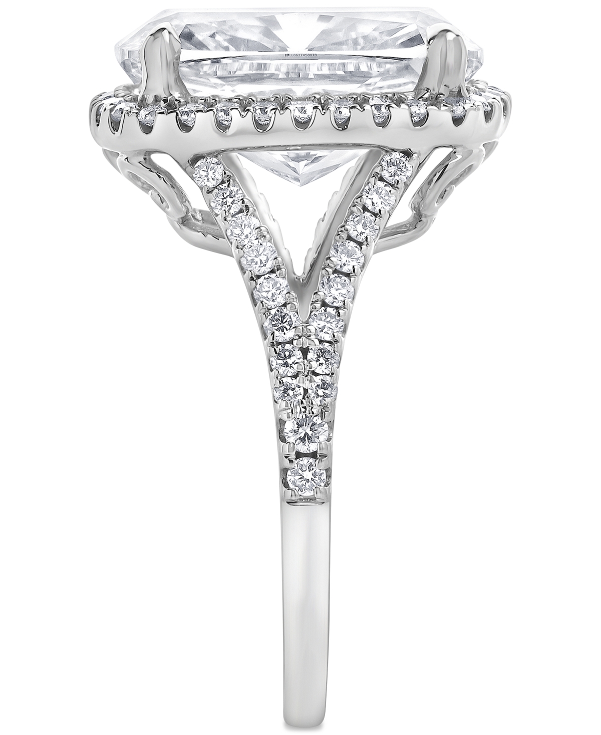 Badgley Mischka Certified Lab Grown Diamond Cushion Halo Engagement Ring (7-1/2 Ct. T.w.) In 14k Gold In White Gold