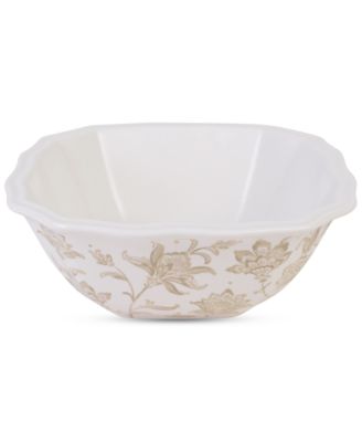 Batik Toile Taupe Porcelain 12 Pc. Dinnerware Set, Service for 4