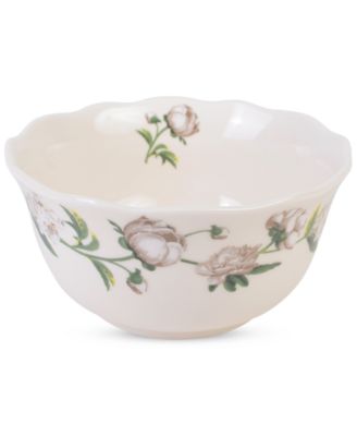 Luxe Peony Neutral Porcelain 12 Pc. Dinnerware Set, Service for 4