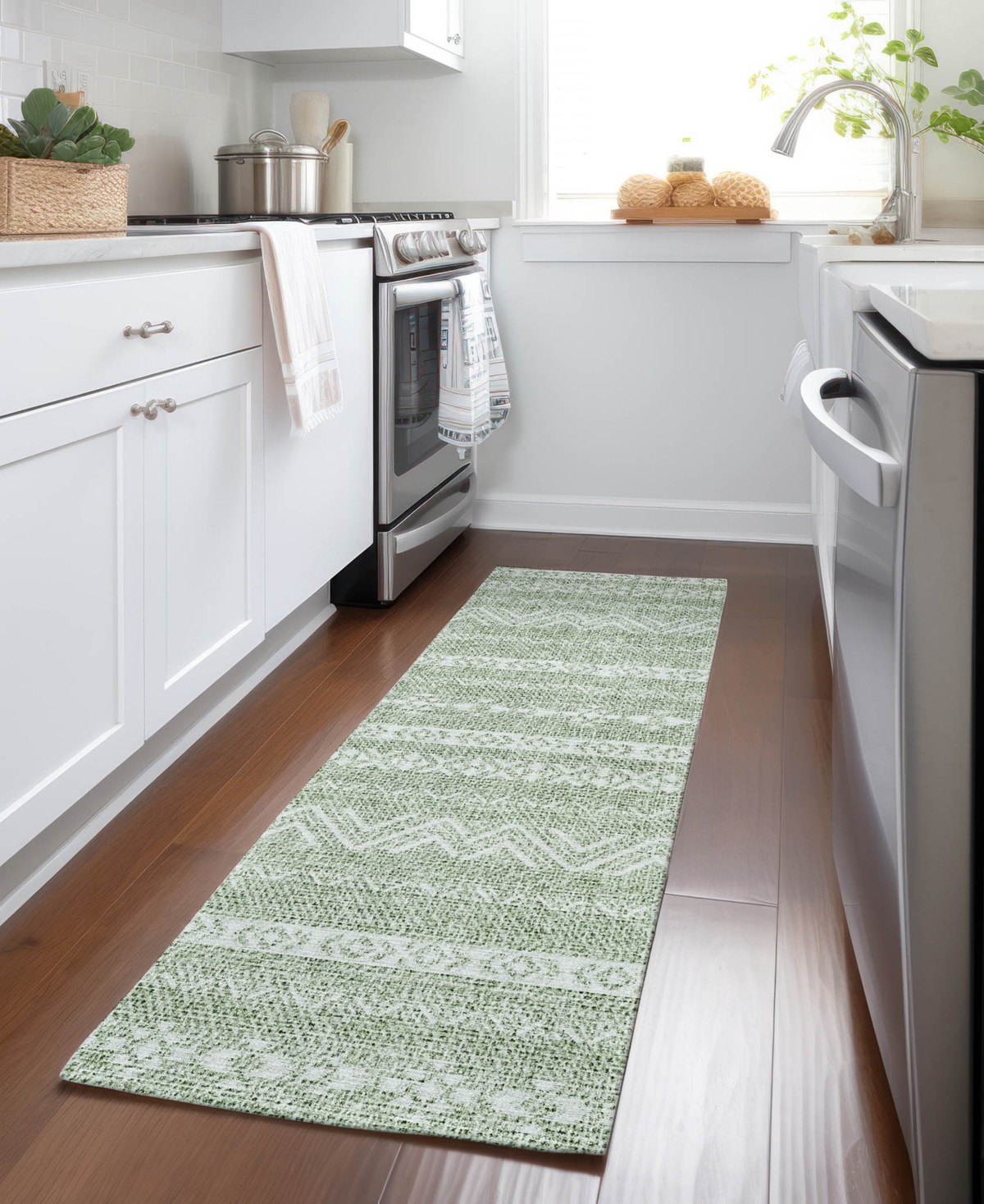 Addison Chantille Acn803 2'3''x7'6'' Runner Area Rug In Sage