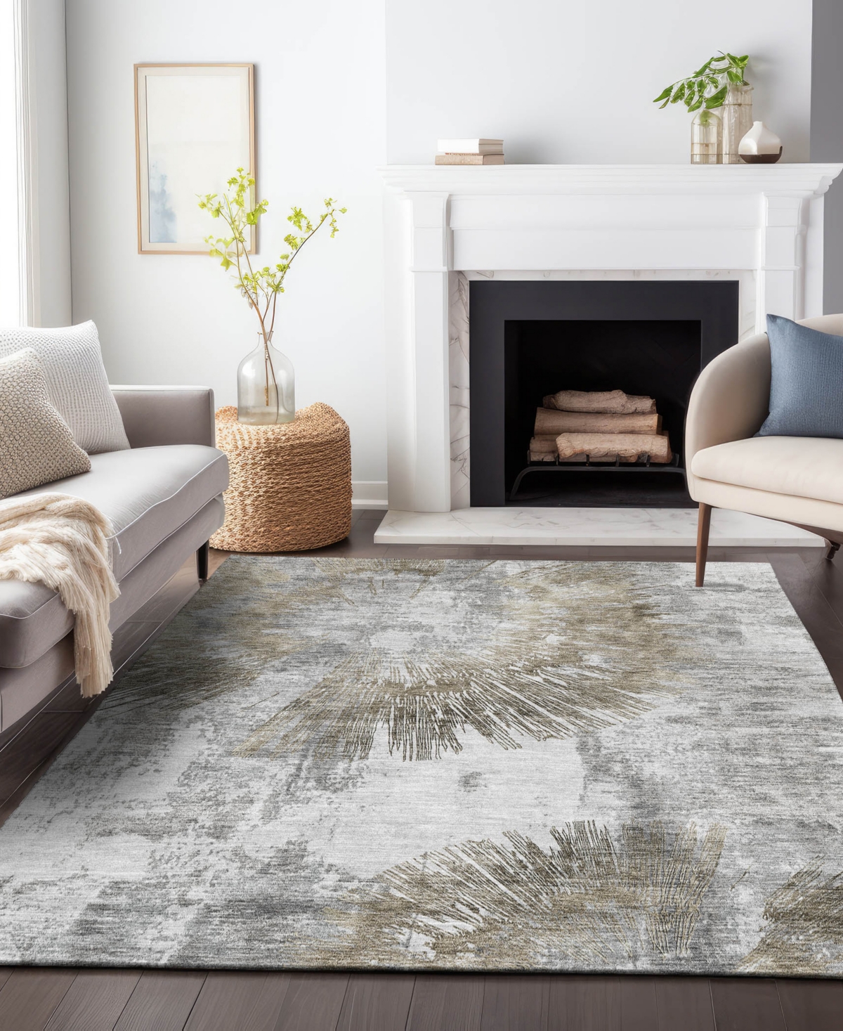 Addison Chantille Acn773 3'x5' Area Rug In Taupe