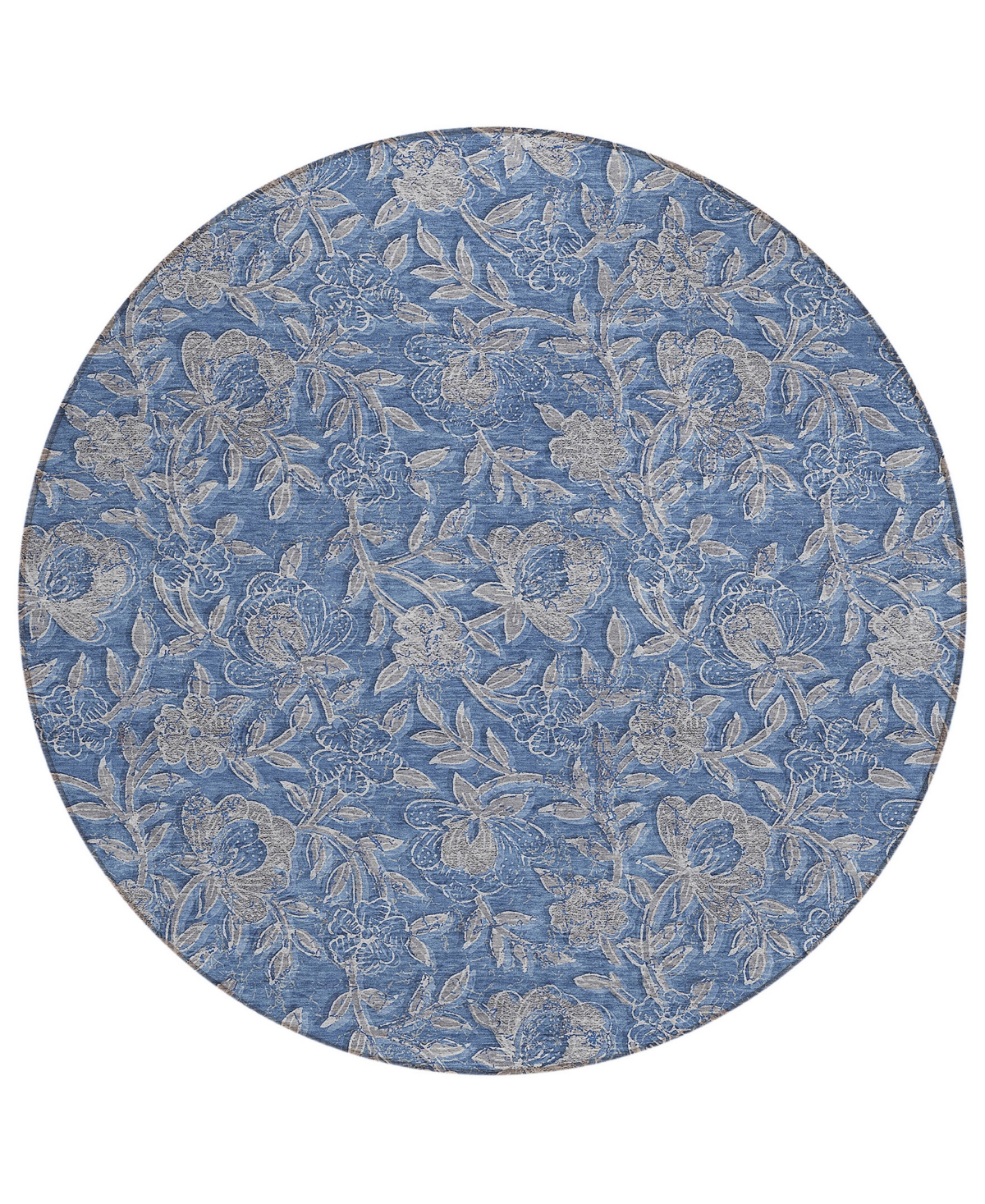 Addison Chantille Acn771 8'x8' Round Area Rug In Denim