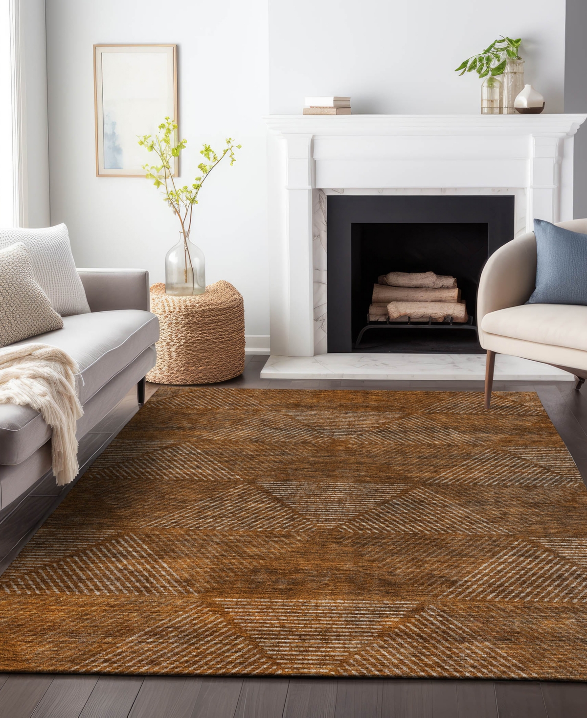 Addison Chantille Acn777 9'x12' Area Rug In Terracotta