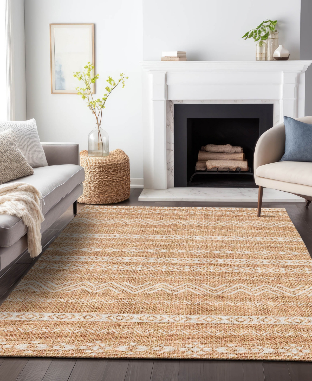 Addison Chantille Acn803 9'x12' Area Rug In Terracotta