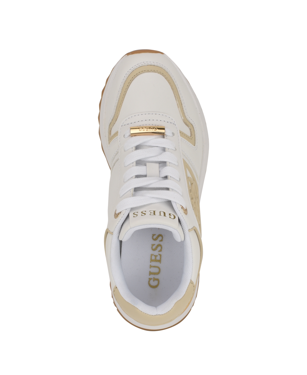 Guess Women's Koyaa Quattro G Logo Retro Jogger Sneakers In White,gold Multi