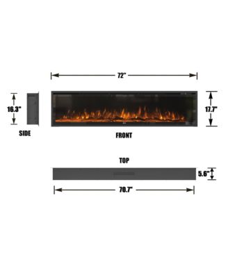 72 inches Recessed Wall-mounted Freestanding Multifunctional Electric Fireplace