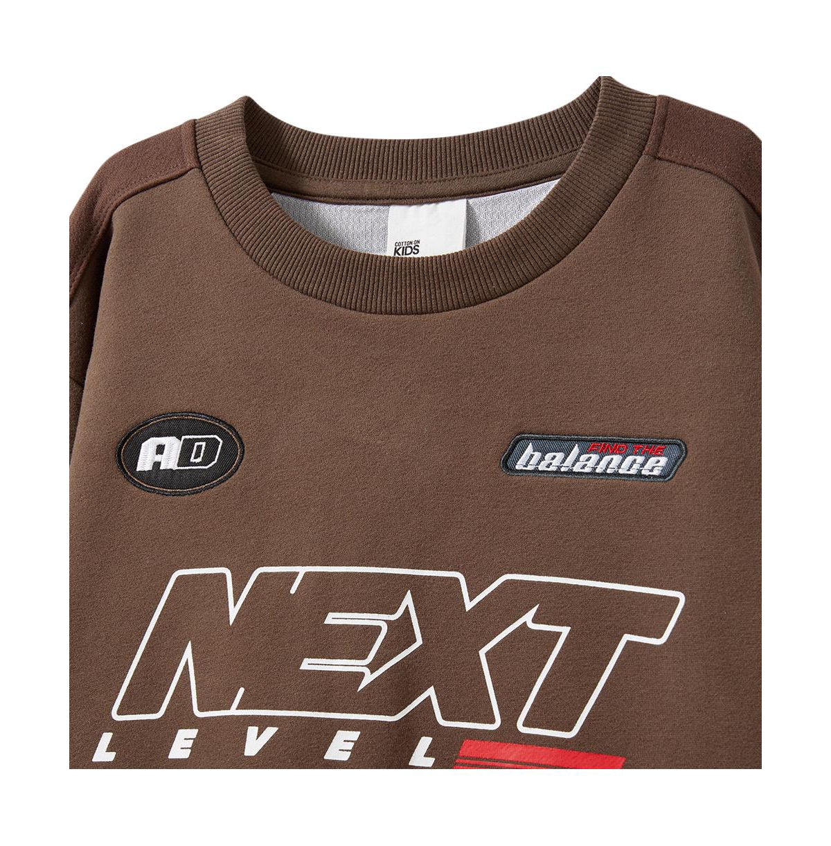 Cotton On Boys Harley Panelled Crew -tonal