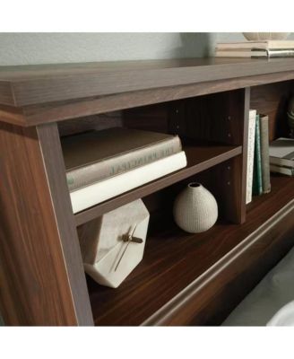 Farmhouse Bookcase Headboard with Wood Finish for Bedroom Storage and Style