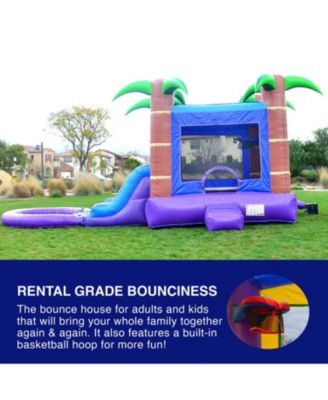 HeroKiddo Enchanted Forest Bounce House & Water Slide Combo w/ Detachable Pool (No Blower Included), Commercial Grade Inflatable