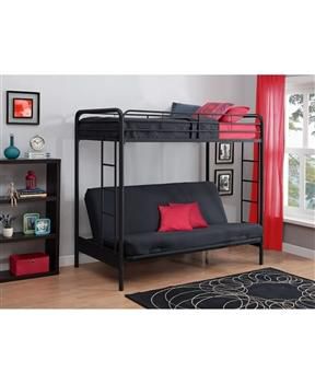 Twin over Full Futon Bunk Bed Sleeper Sofa in Metal