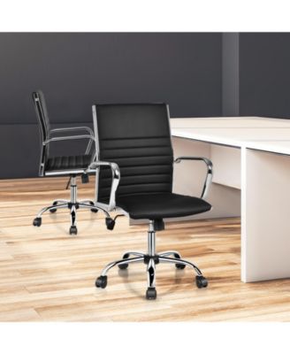 High Back Ribbed Office Chair with Armrests