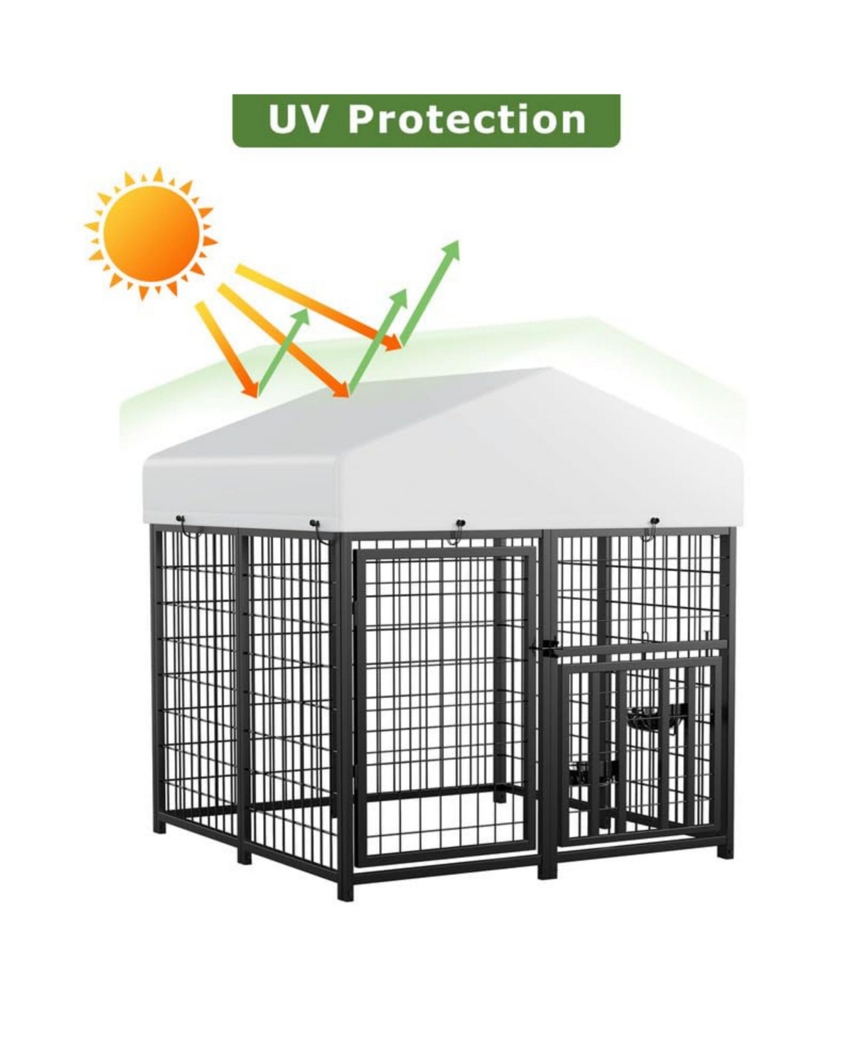 Lovmor Stainless Steel Dog Kennels,Panel Metal Yard Kennel, for Dog