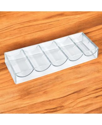 Acrylic Poker Chip Tray - Holds 100 Chips, Durable and Stackable Storage Solution