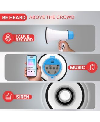 Portable Megaphone with 20W Power, Siren, MP3 Input, Adjustable Volume, Shoulder Strap, Lightweight Bullhorn