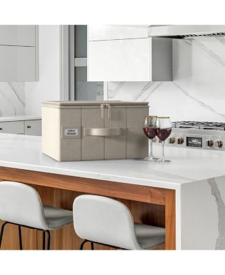 Stemware Storage Case - with Hard Shell, Dividers and Handle - Stemware Storage Containers Holds 12