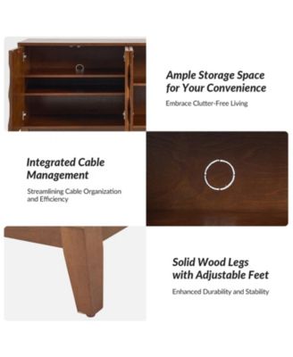 Olympia Mid-Century 60” Wide Sideboard with Adjustable Legs