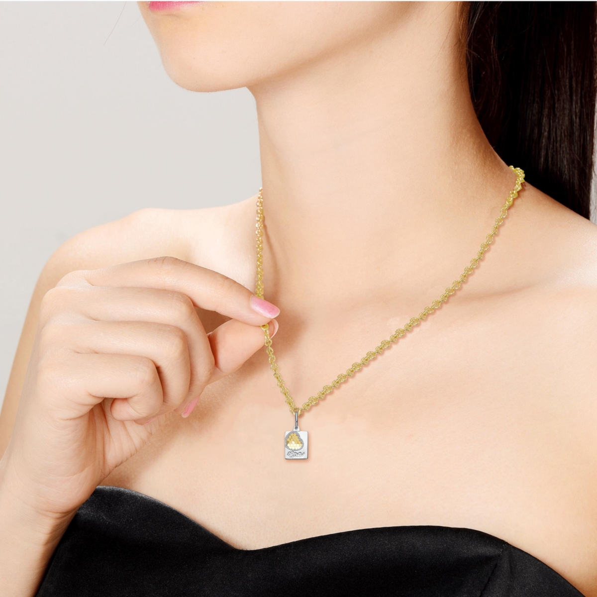 Rachel Glauber Boundless Love Dog Tag Pendant Necklace