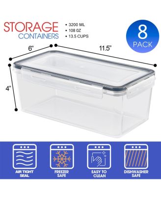 8 Pack (108oz/13.5cups) Airtight Food Storage Containers with Lids