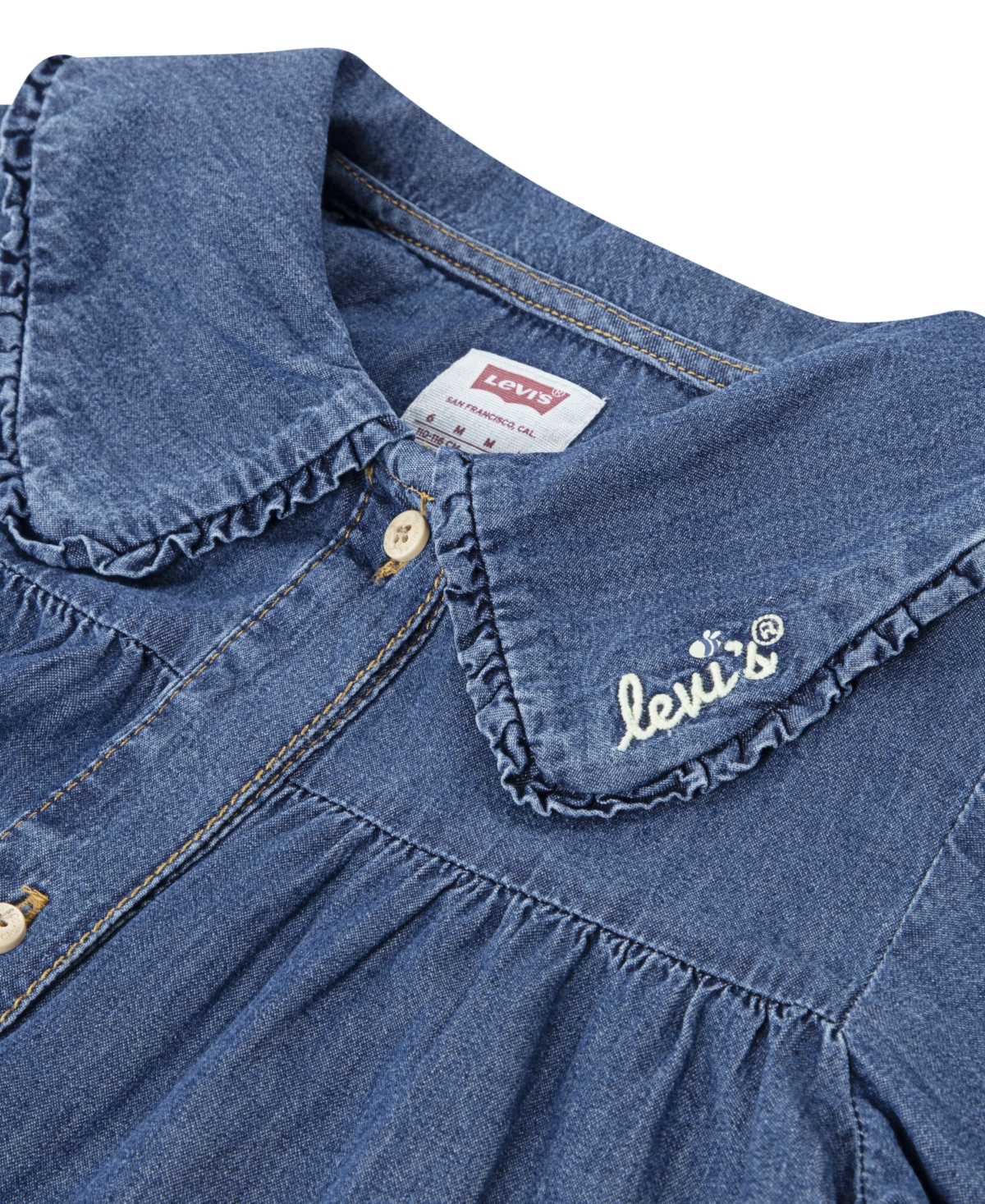 Levi's Little Girls Collared Top And Leggings, 2-piece Set In Safari